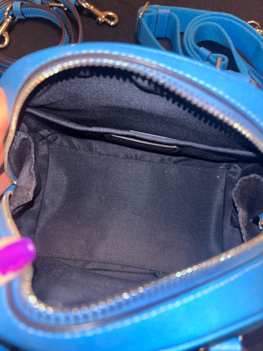 Coach Pacific-Blue Sydney Satchel with Two Cross Body Straps - Picture 4 of 8